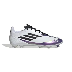adidas F50 League FG/MG Fester Boden/Mehrzweckboden MESSI Stollenschuhe - FTW Weiß/Core Schwarz/Unity Lila