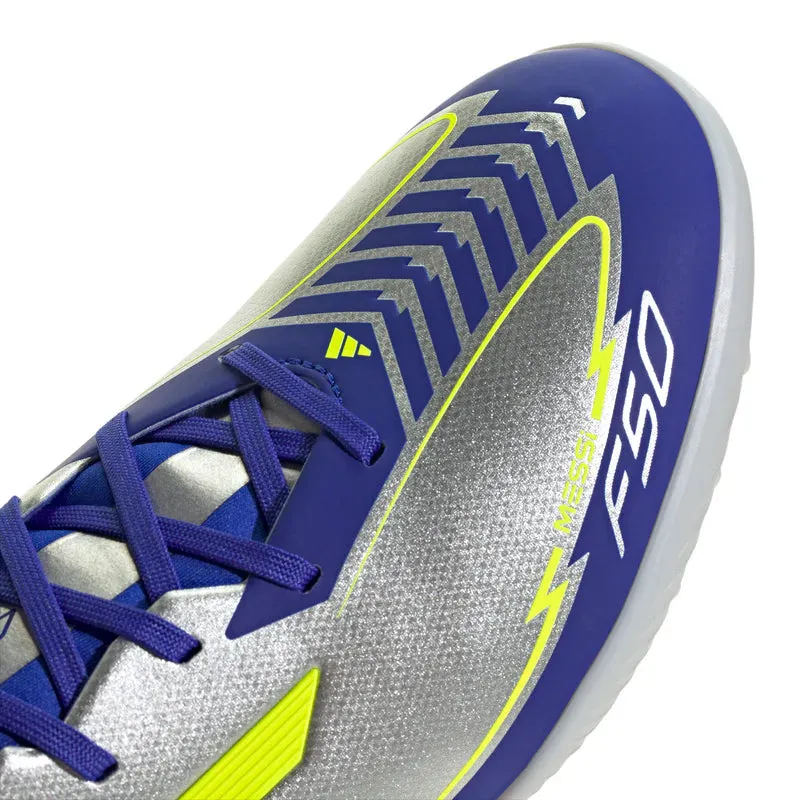 adidas F50 League TF Hallenschuhe MESSI - Silber / Blau / Neon
