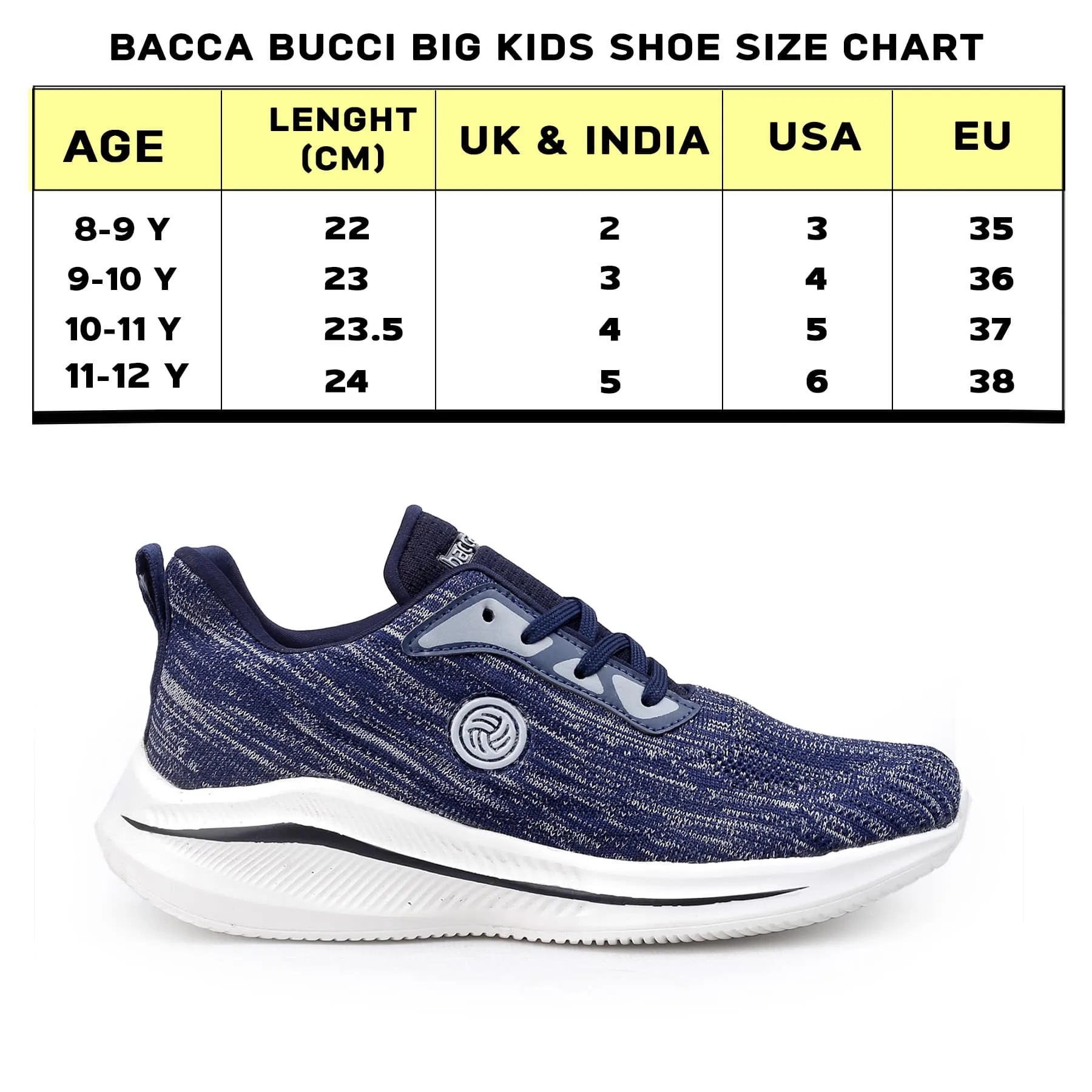 Bacca Bucci Jungen oder Mädchen Essential Strick Laufschuh (Alter: 8 bis 12 Jahre)