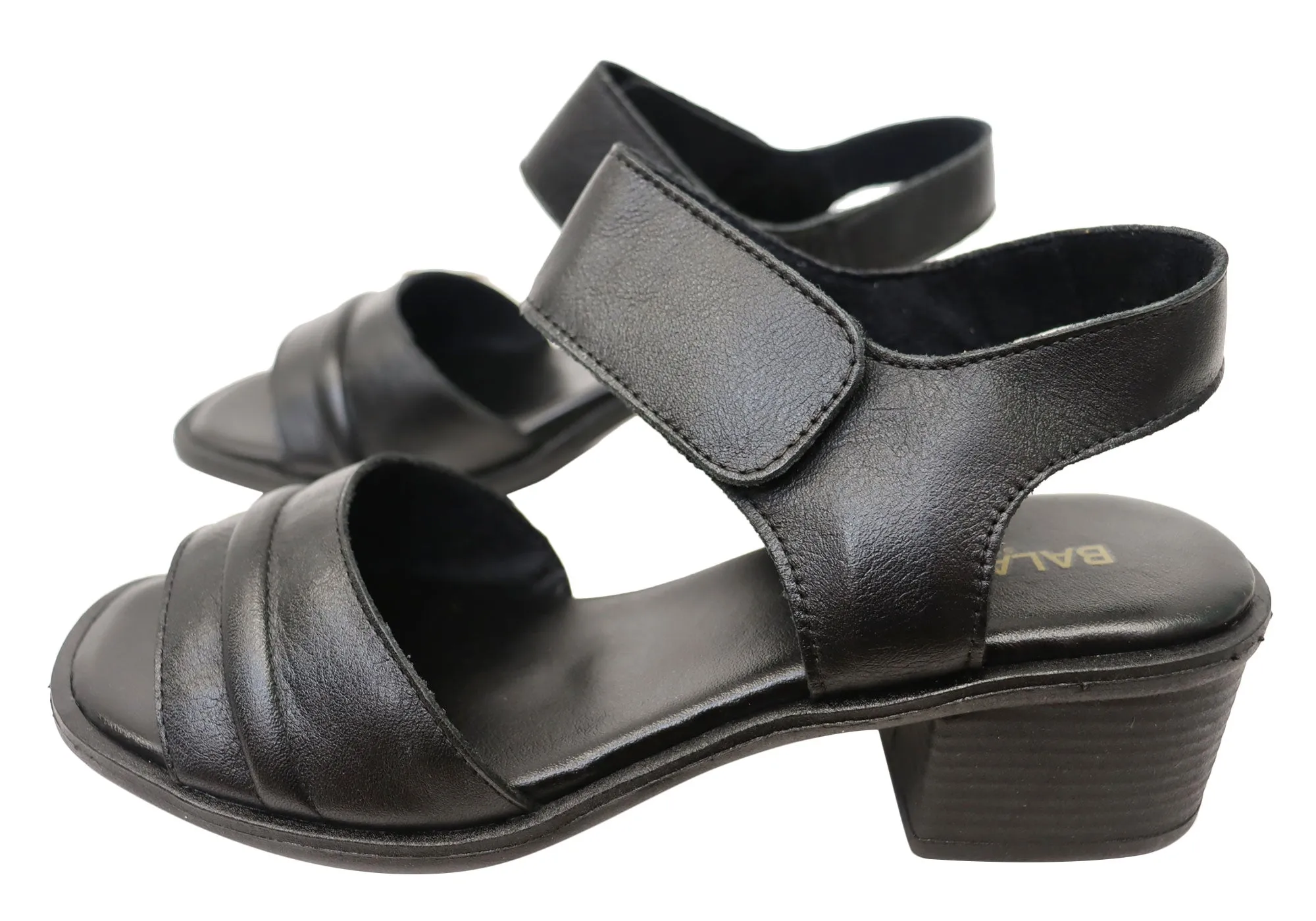 Balatore Laura Damen Bequeme Brasilianische Leder Sandalen mit Niedrigem Absatz Balatore Schuhe