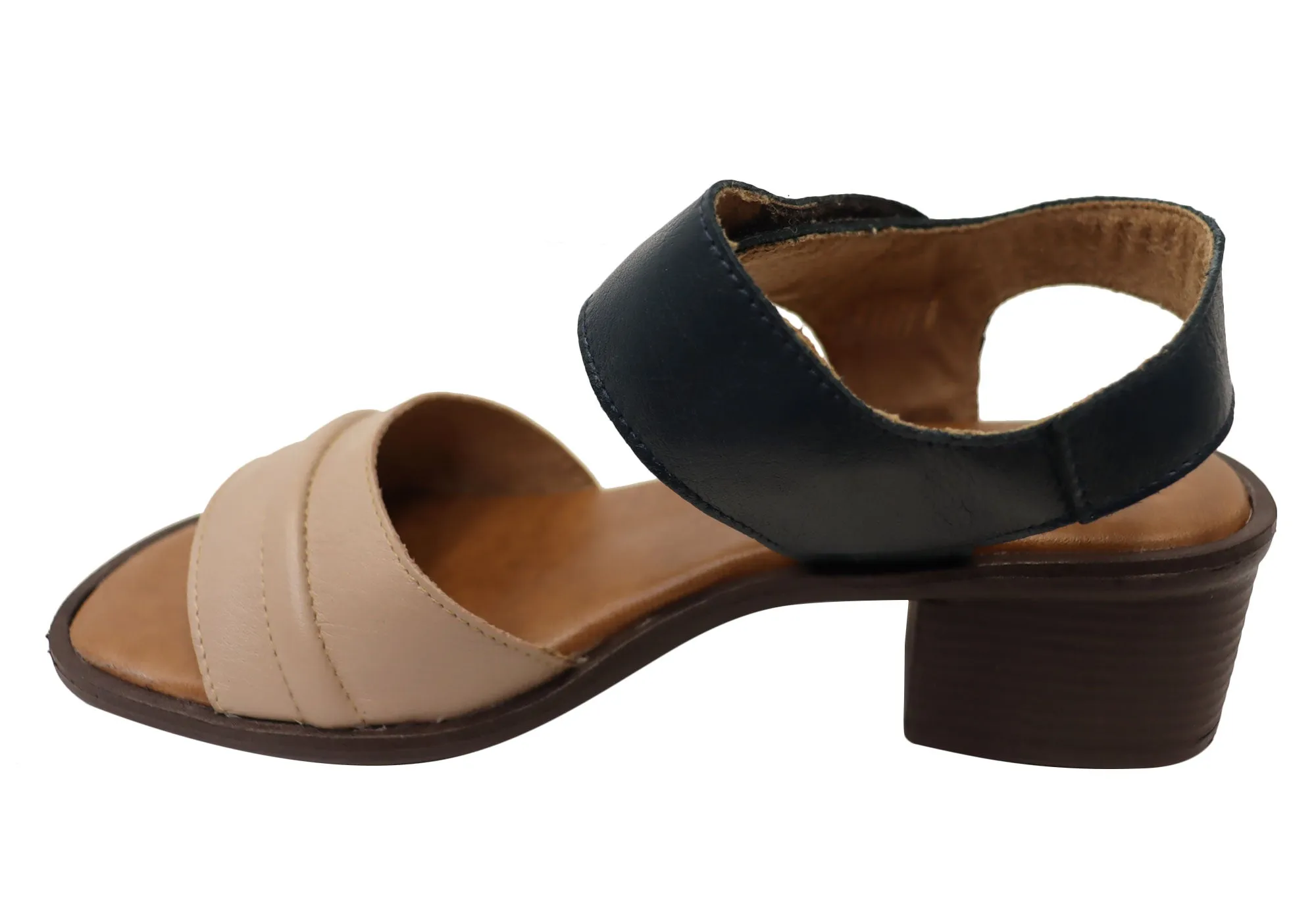 Balatore Laura Damen Bequeme Brasilianische Leder Sandalen mit Niedrigem Absatz Balatore Schuhe