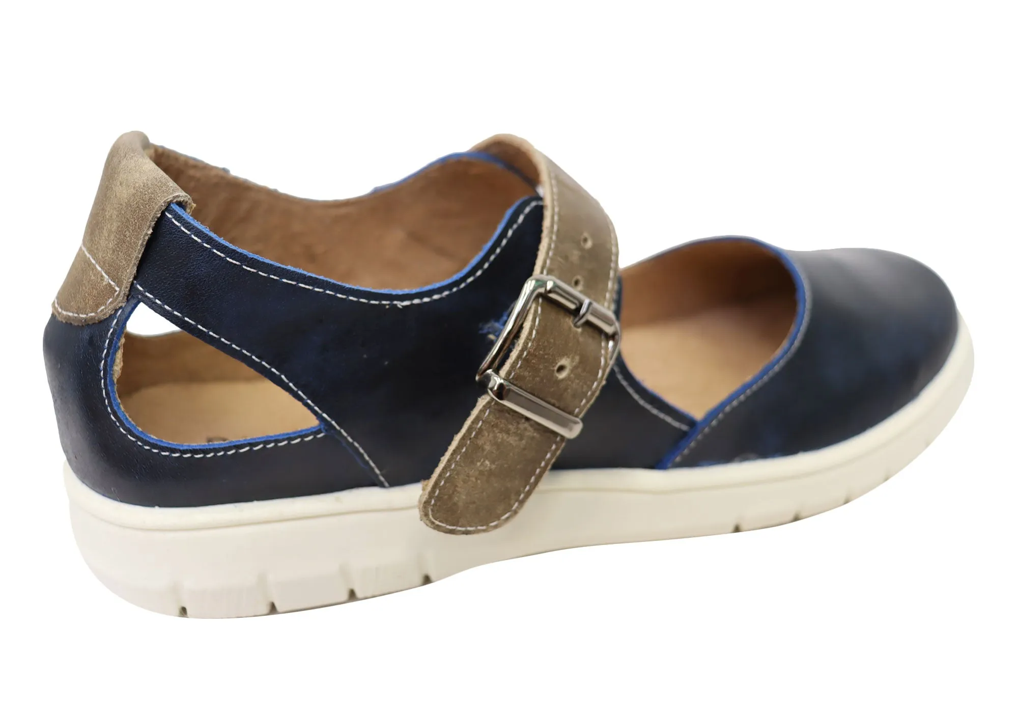Balatore Paige Damen Bequeme Brasilianische Mary Jane Lederschuhe Balatore Schuhe