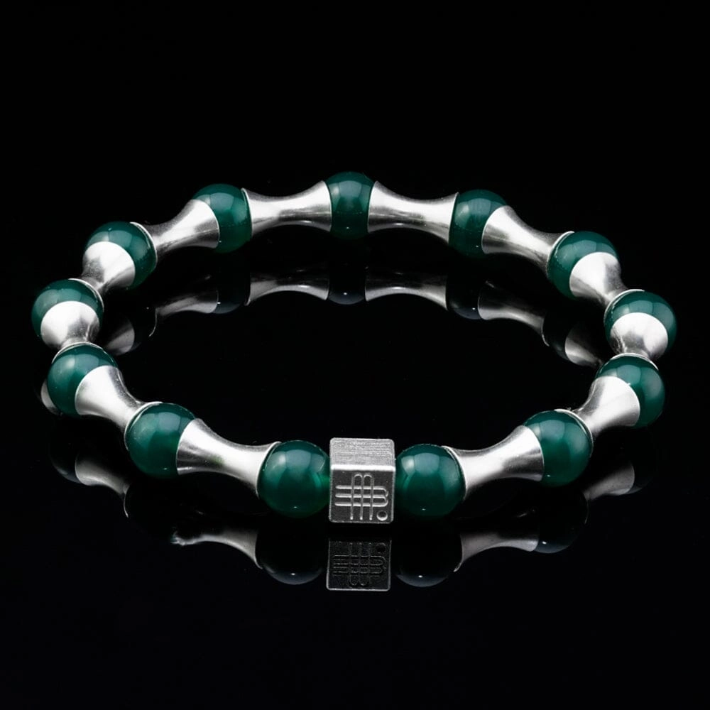 Bracelet GREEN WAVE - COLLECTOR item - 925 sterling silver