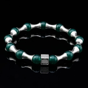 Bracelet GREEN WAVE - COLLECTOR item - 925 sterling silver