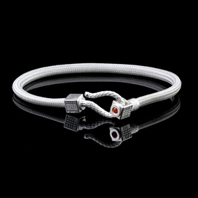 Bracelet Light GREY SEA - 925 sterling silver with an orange topaz