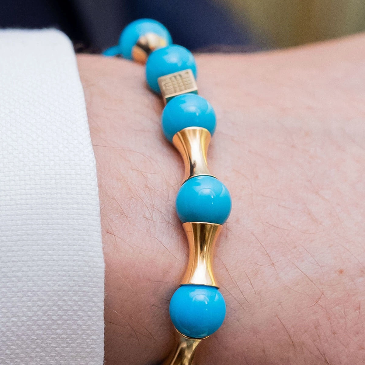 Bracelet LIMITED - PURE LUXURY - a precious piece of art - 750 gold with a natural turquoise