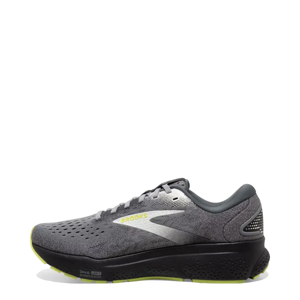 Brooks Herren Ghost 16 Sneaker in Grundiergrau/Grau/Limettenfarbe