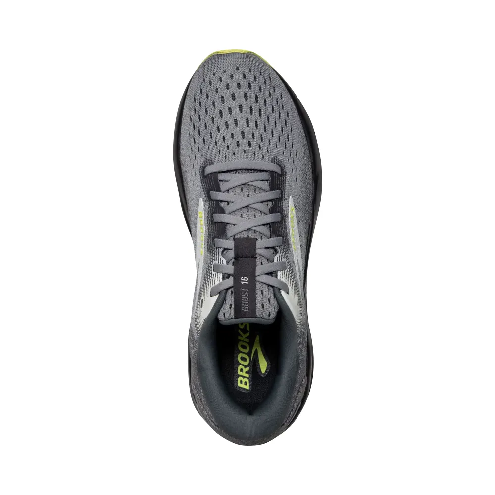 Brooks Herren Ghost 16 Sneaker in Grundiergrau/Grau/Limettenfarbe