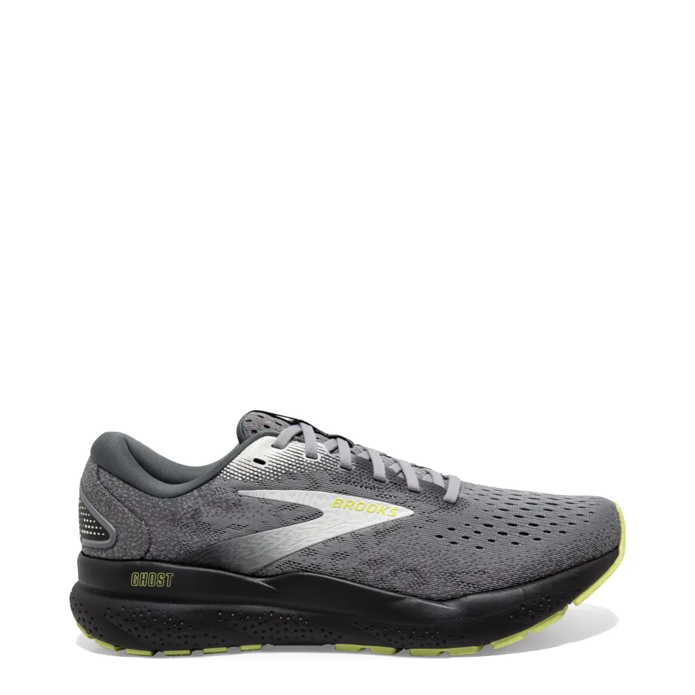 Brooks Herren Ghost 16 Sneaker in Grundiergrau/Grau/Limettenfarbe