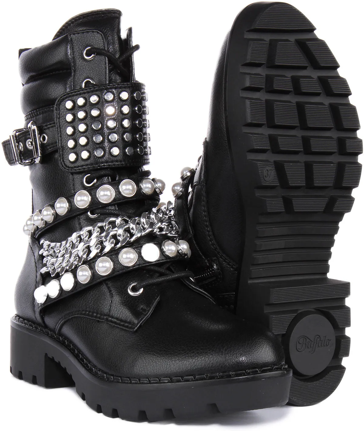 Buffalo Wave Stiefel Combat In Schwarz Schuhe Buffalo