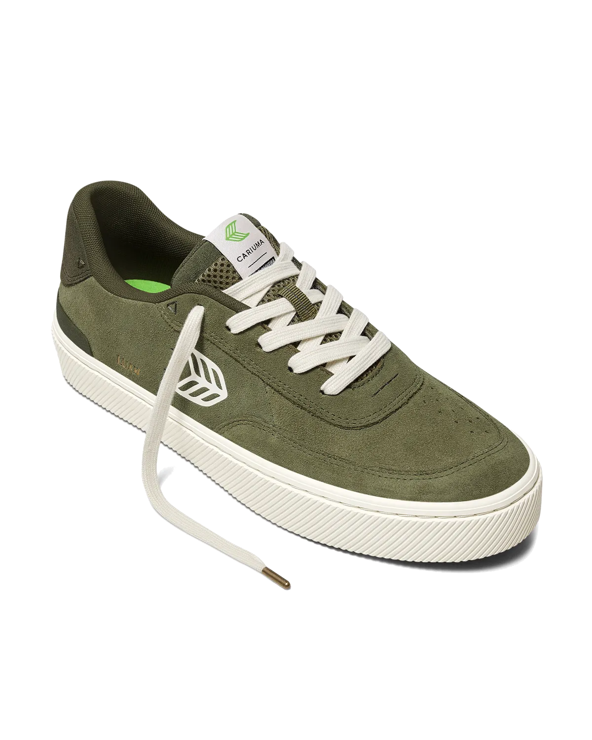 Cariuma Schuhe Luan Pro Wildlederschuhe in Olivgrün & Elfenbein