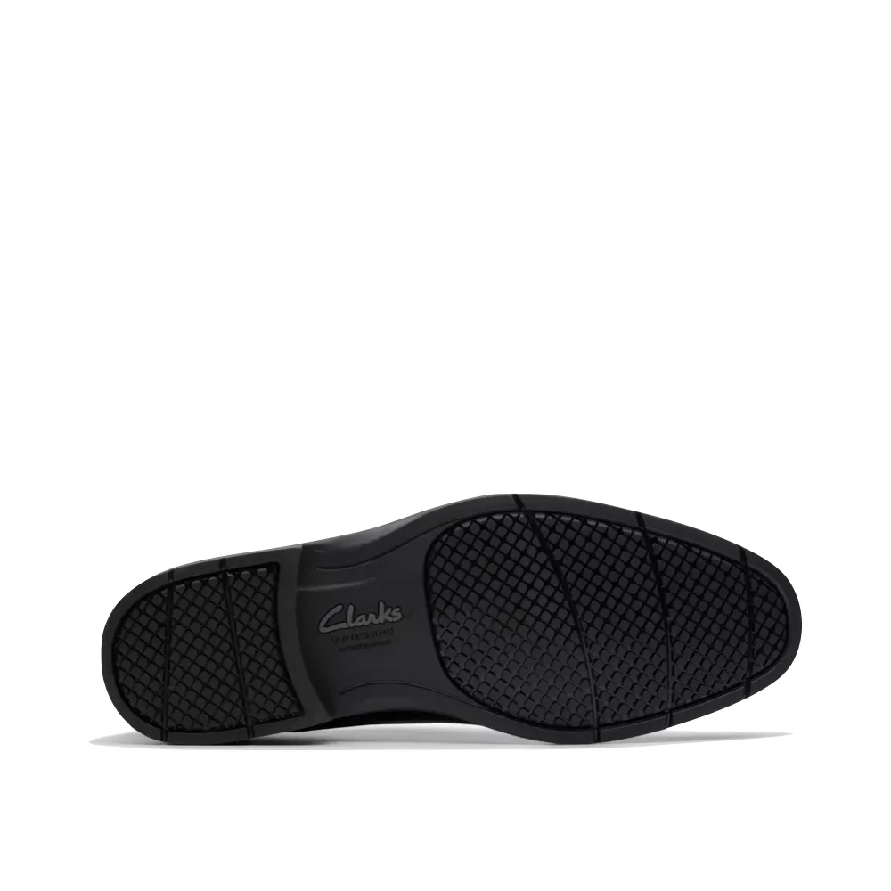 Clarks Herren Eldredge Einfaches Leder Rutschfester Schnürschuh in Schwarz