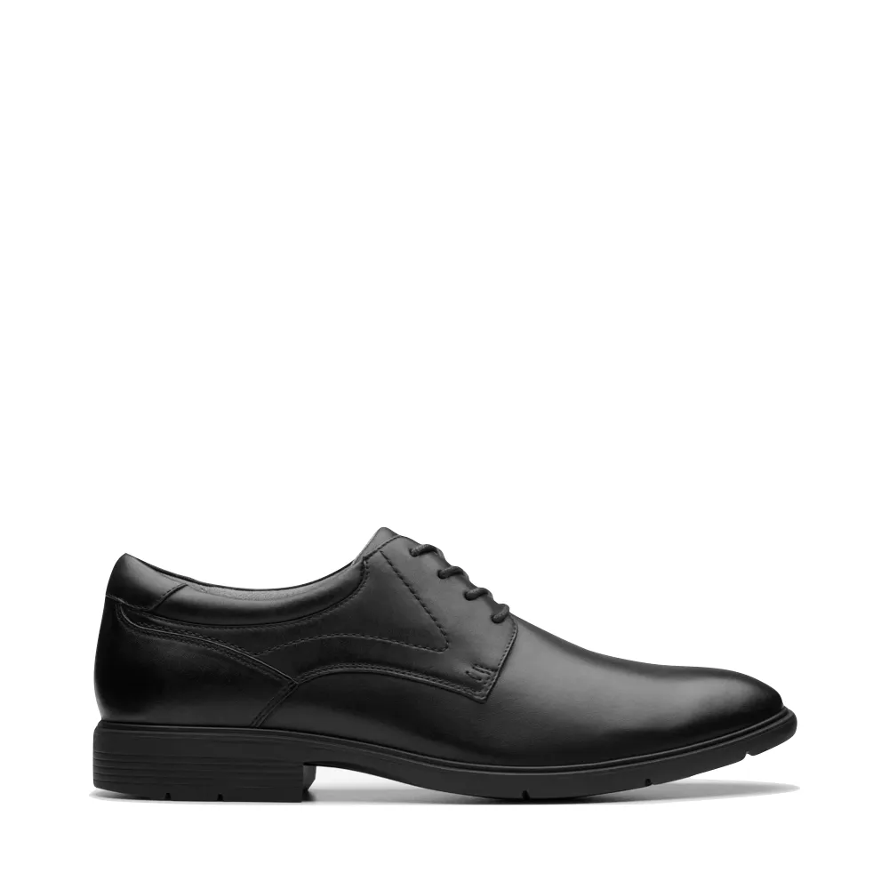 Clarks Herren Eldredge Einfaches Leder Rutschfester Schnürschuh in Schwarz