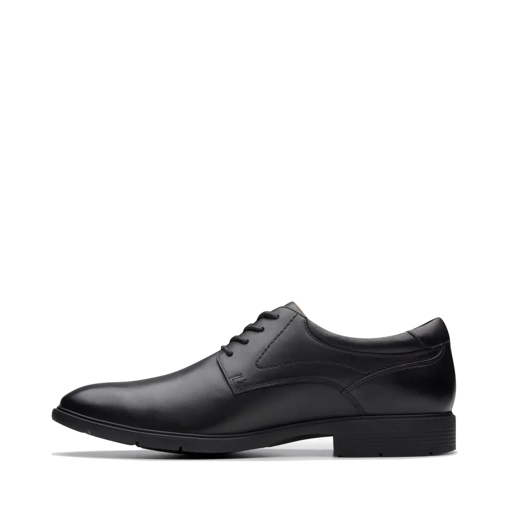 Clarks Herren Eldredge Einfaches Leder Rutschfester Schnürschuh in Schwarz