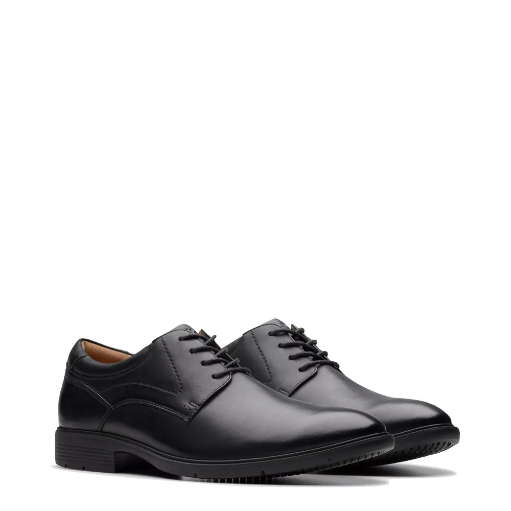 Clarks Herren Eldredge Einfaches Leder Rutschfester Schnürschuh in Schwarz