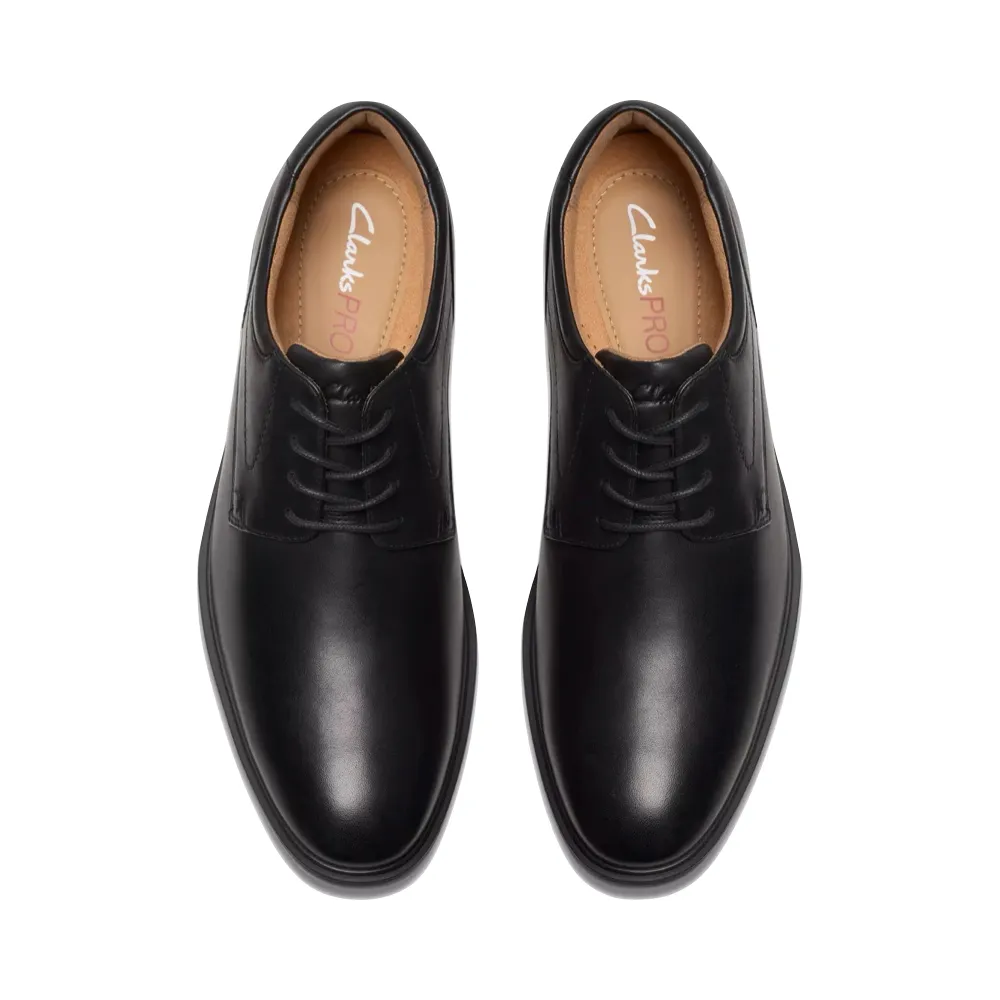 Clarks Herren Eldredge Einfaches Leder Rutschfester Schnürschuh in Schwarz