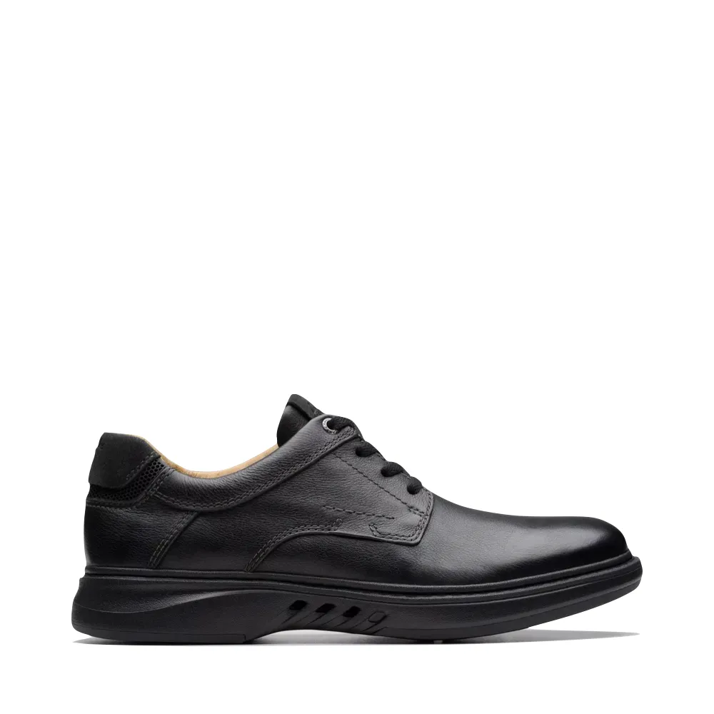 Clarks Herren Un Briley Leder-Schnürschuh in Schwarz