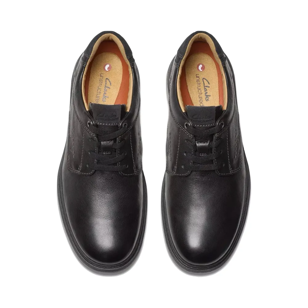 Clarks Herren Un Briley Leder-Schnürschuh in Schwarz