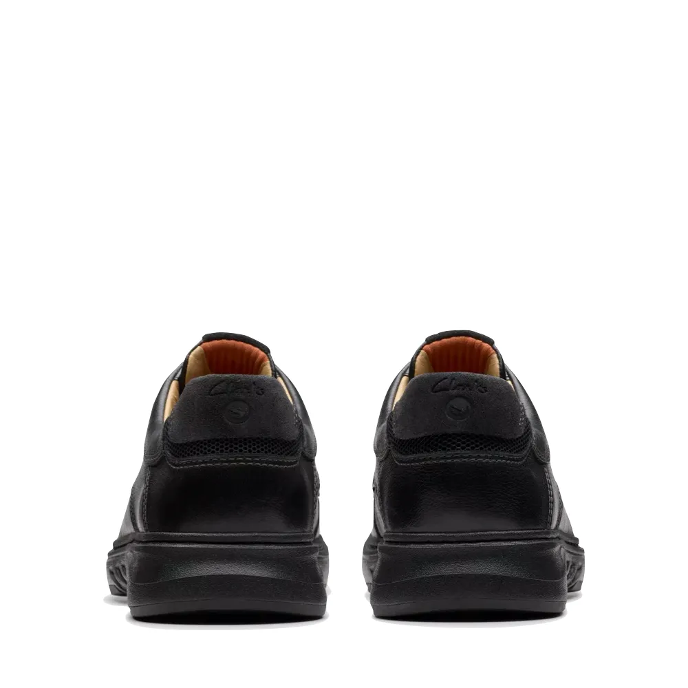 Clarks Herren Un Briley Leder-Schnürschuh in Schwarz