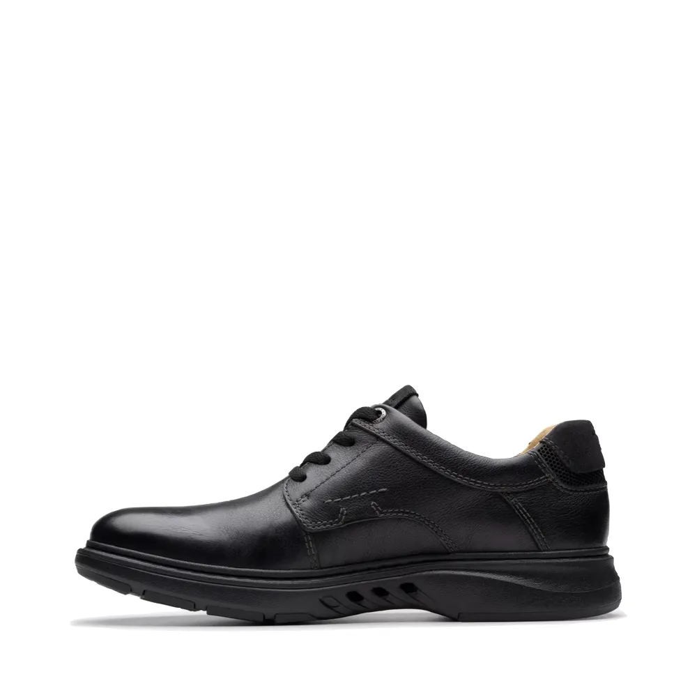 Clarks Herren Un Briley Leder-Schnürschuh in Schwarz