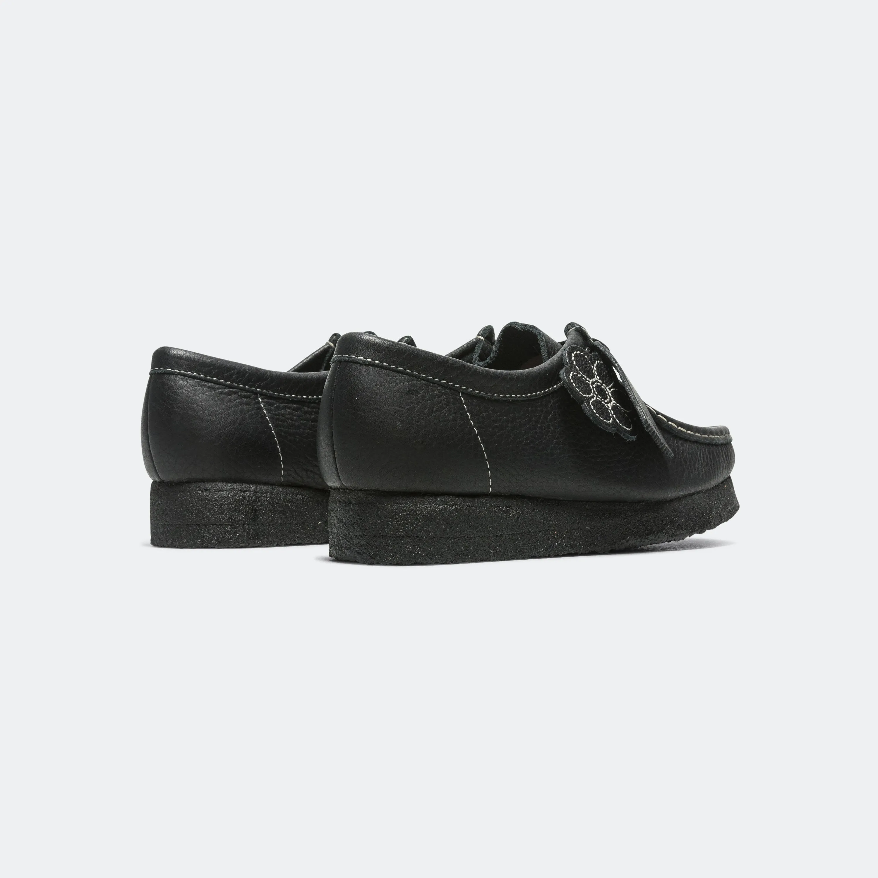 Clarks Damen Wallabee - Schwarz Gegerbtes Leder