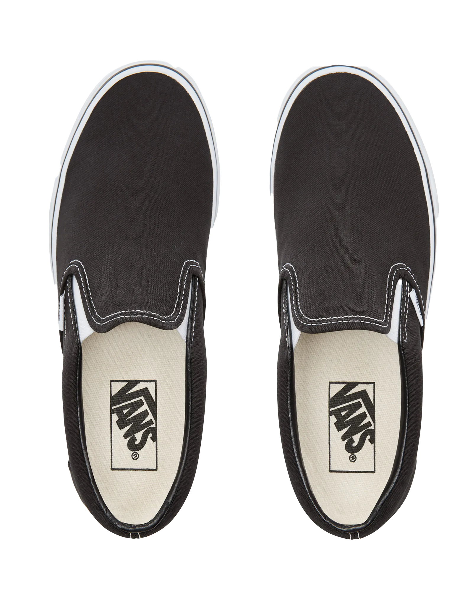 Klassische Slip-On-Schuhe in Schwarz