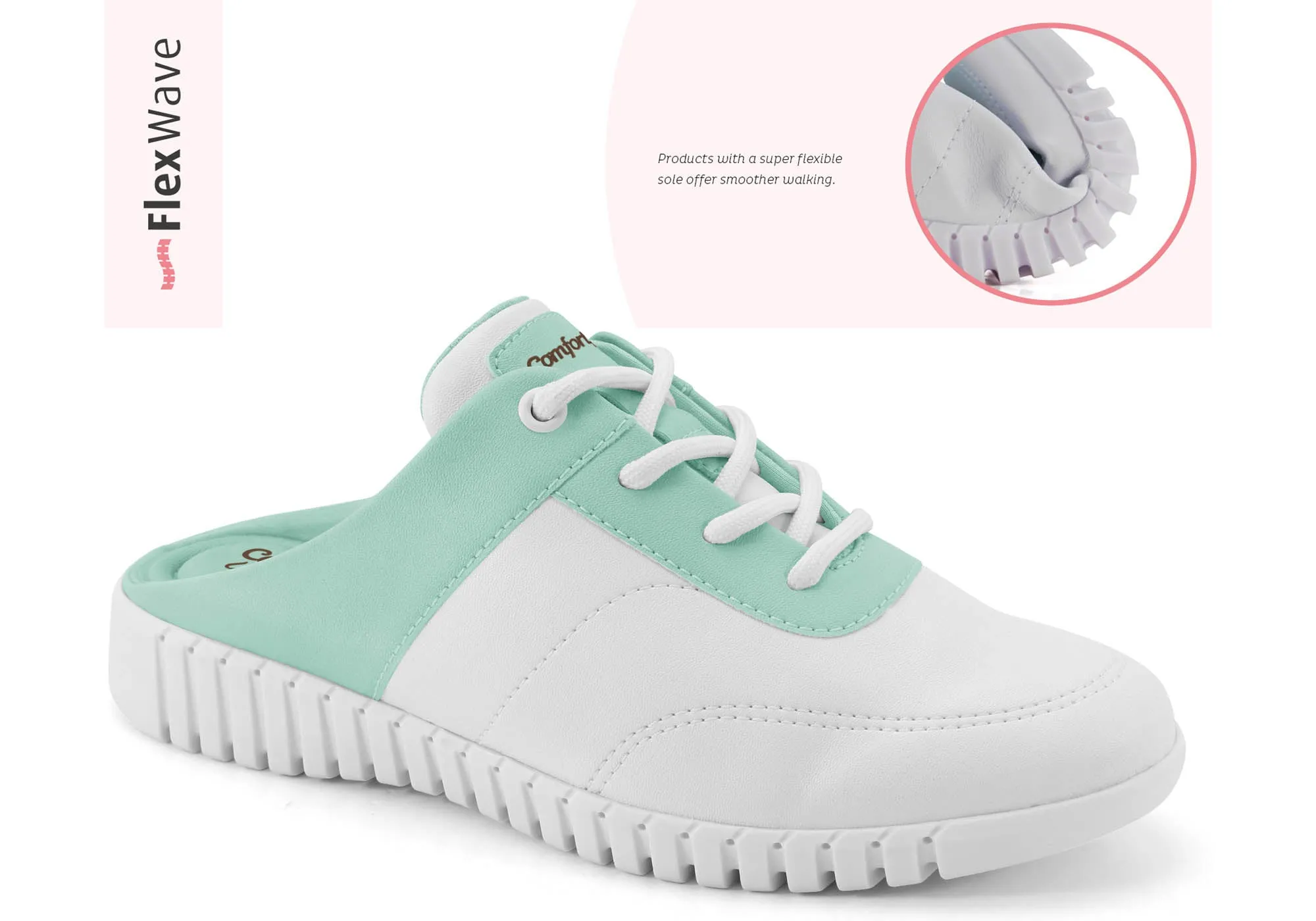 Comfortflex Whirl Damen Bequeme Geschlossene Zehen Offene Fersen Pantoffeln Comfortflex Schuhe