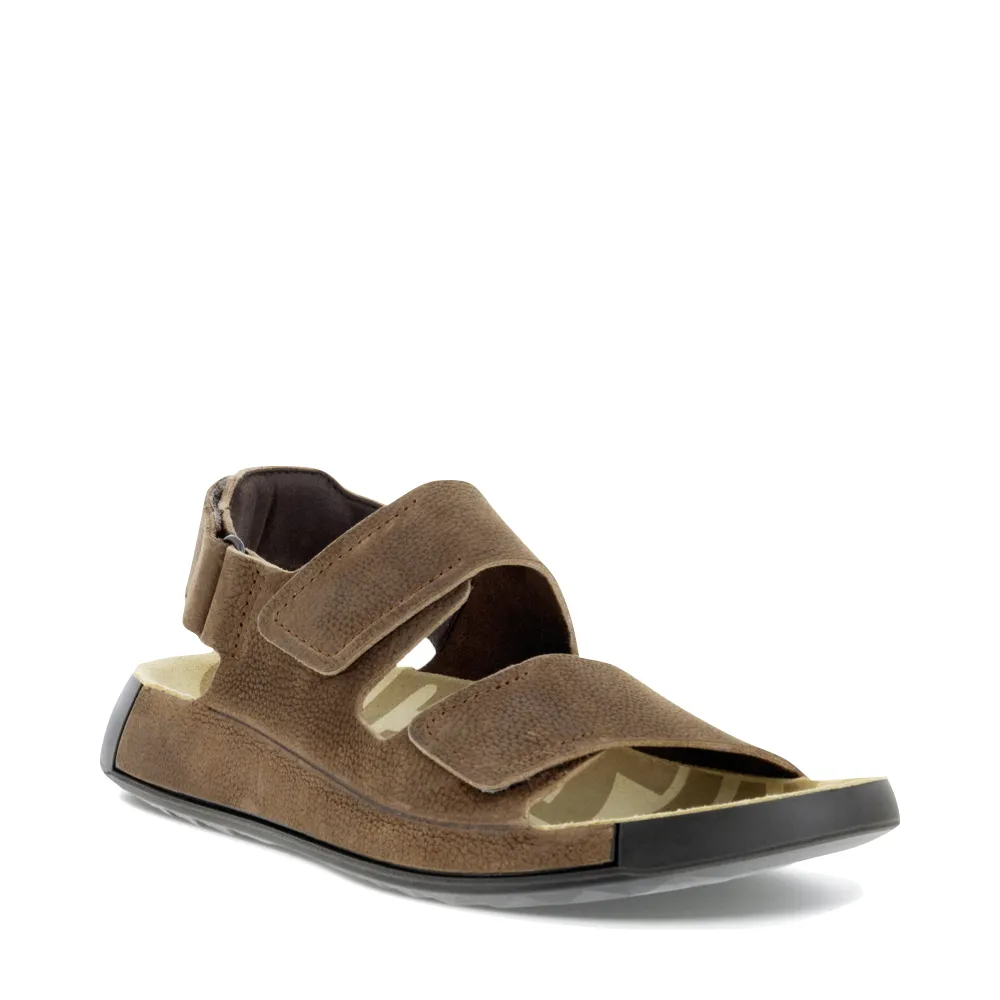 Ecco Herren Cozmo Flat 3 Sandale mit verstellbaren Riemen in Kakaobraun
