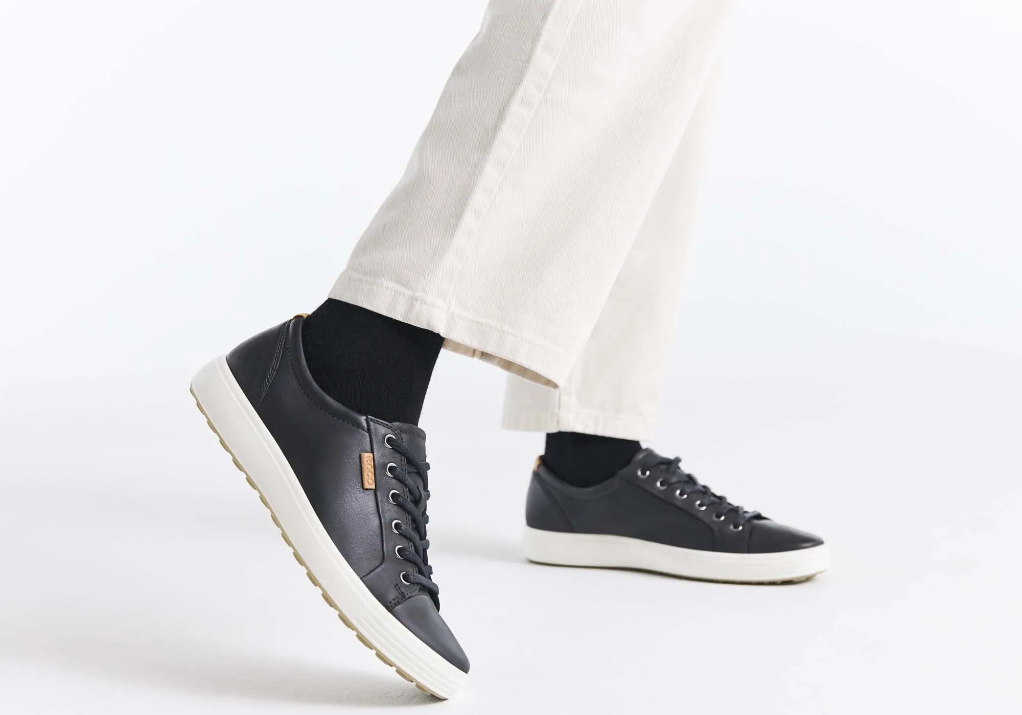 ECCO Herren Soft 7 Bequeme Leder Casual Schnürschuhe Sneaker Ecco Schuhe