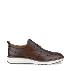 Ecco Herren ST. 1 Hybrid Wingtip Leder-Schnürschuh in Kakaobraun