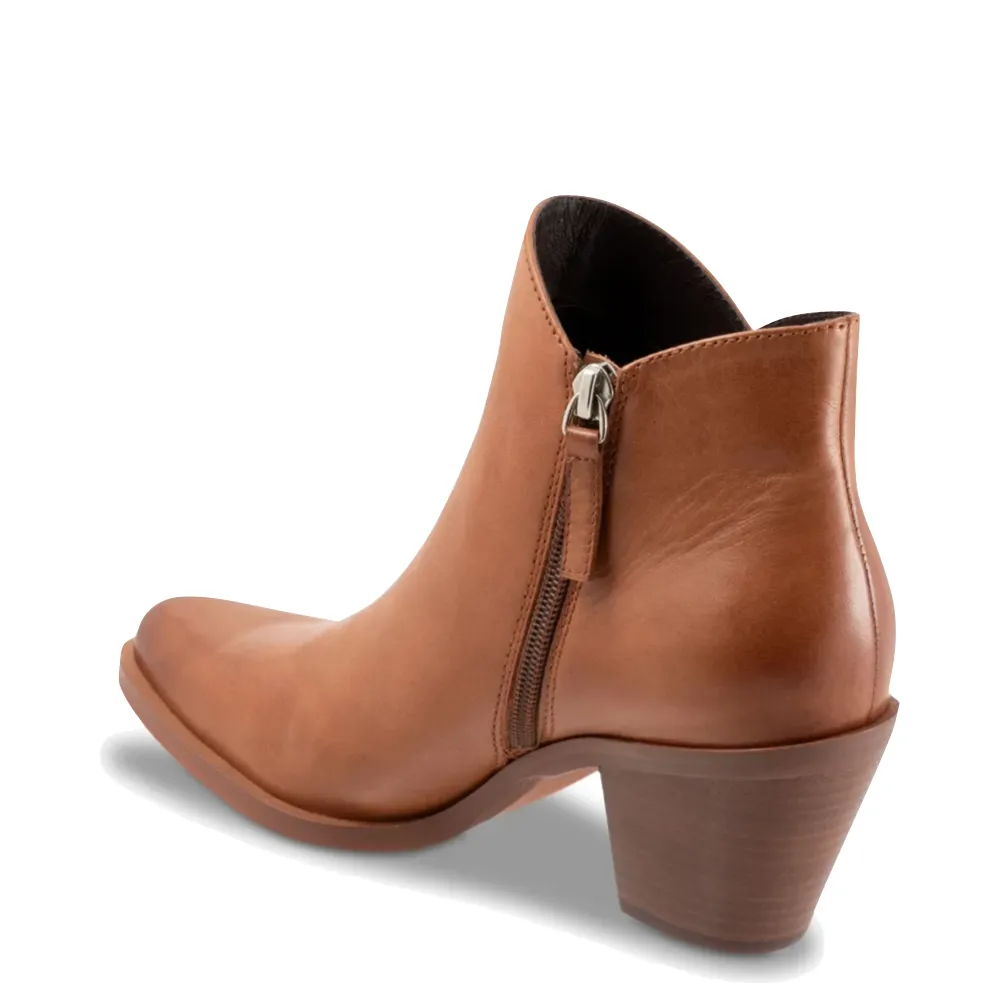 EOS Footwear Damen Ellie Stiefel mit Absatz und Seitlichem Reißverschluss in Brandy