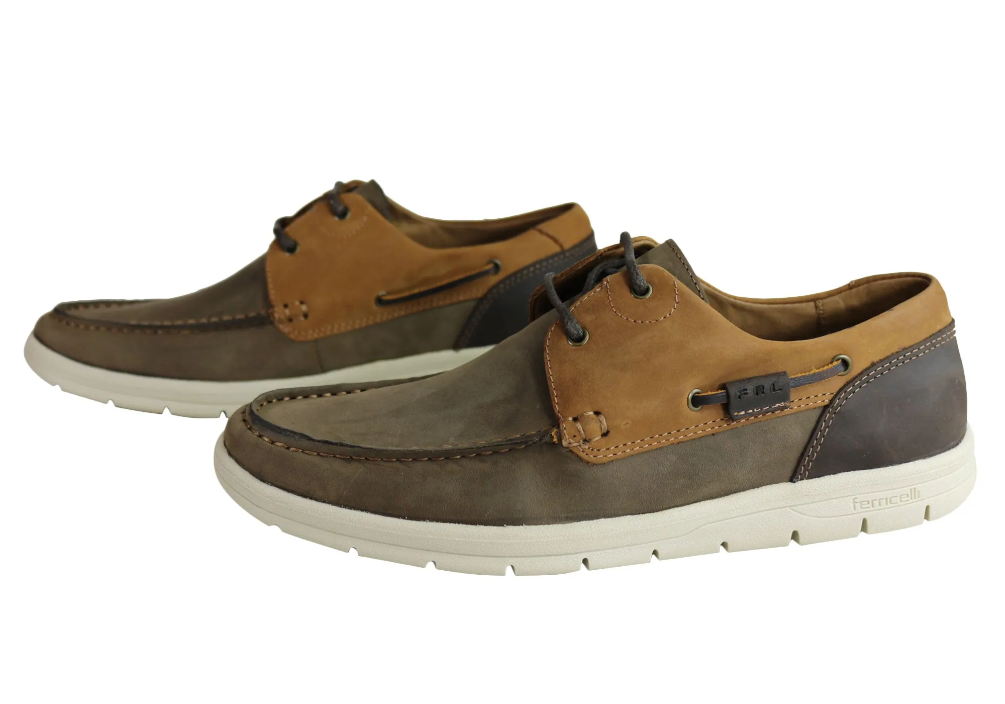 Ferricelli Anker Herren Gepolsterte Bequeme Freizeitschuhe aus Leder mit Schnürung Ferricelli Schuhe