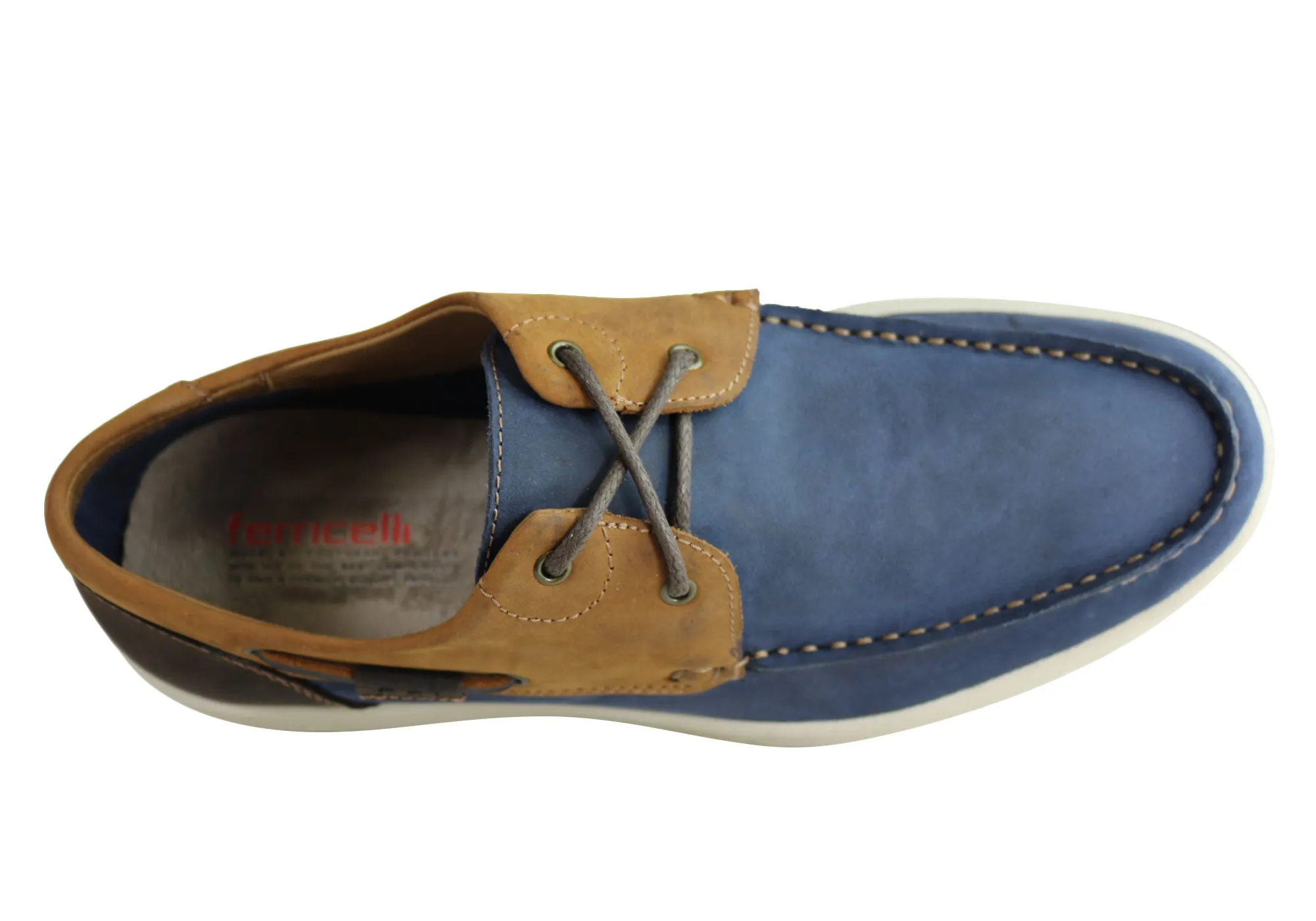 Ferricelli Anker Herren Gepolsterte Bequeme Freizeitschuhe aus Leder mit Schnürung Ferricelli Schuhe