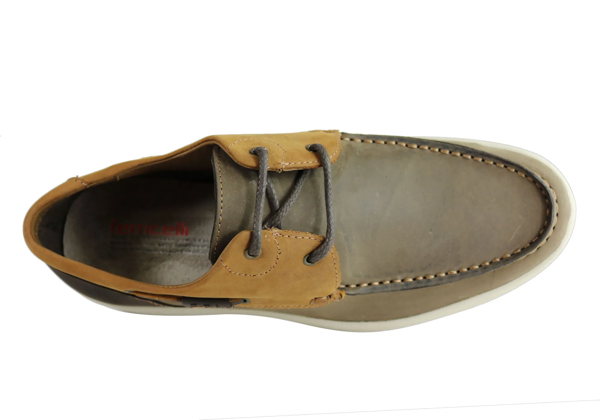 Ferricelli Anker Herren Gepolsterte Bequeme Freizeitschuhe aus Leder mit Schnürung Ferricelli Schuhe
