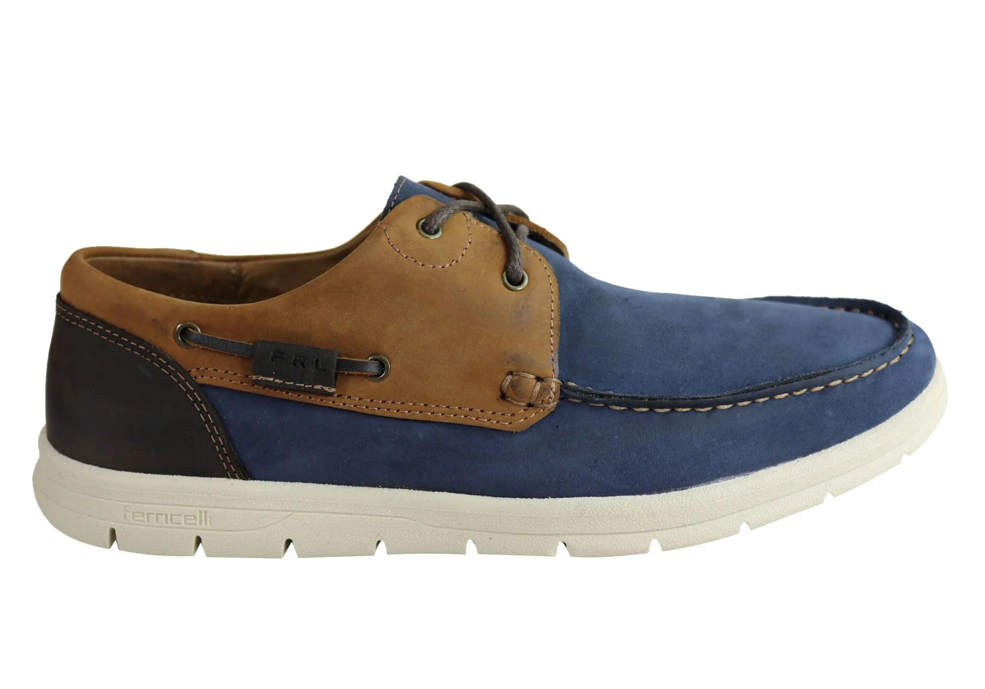 Ferricelli Anker Herren Gepolsterte Bequeme Freizeitschuhe aus Leder mit Schnürung Ferricelli Schuhe