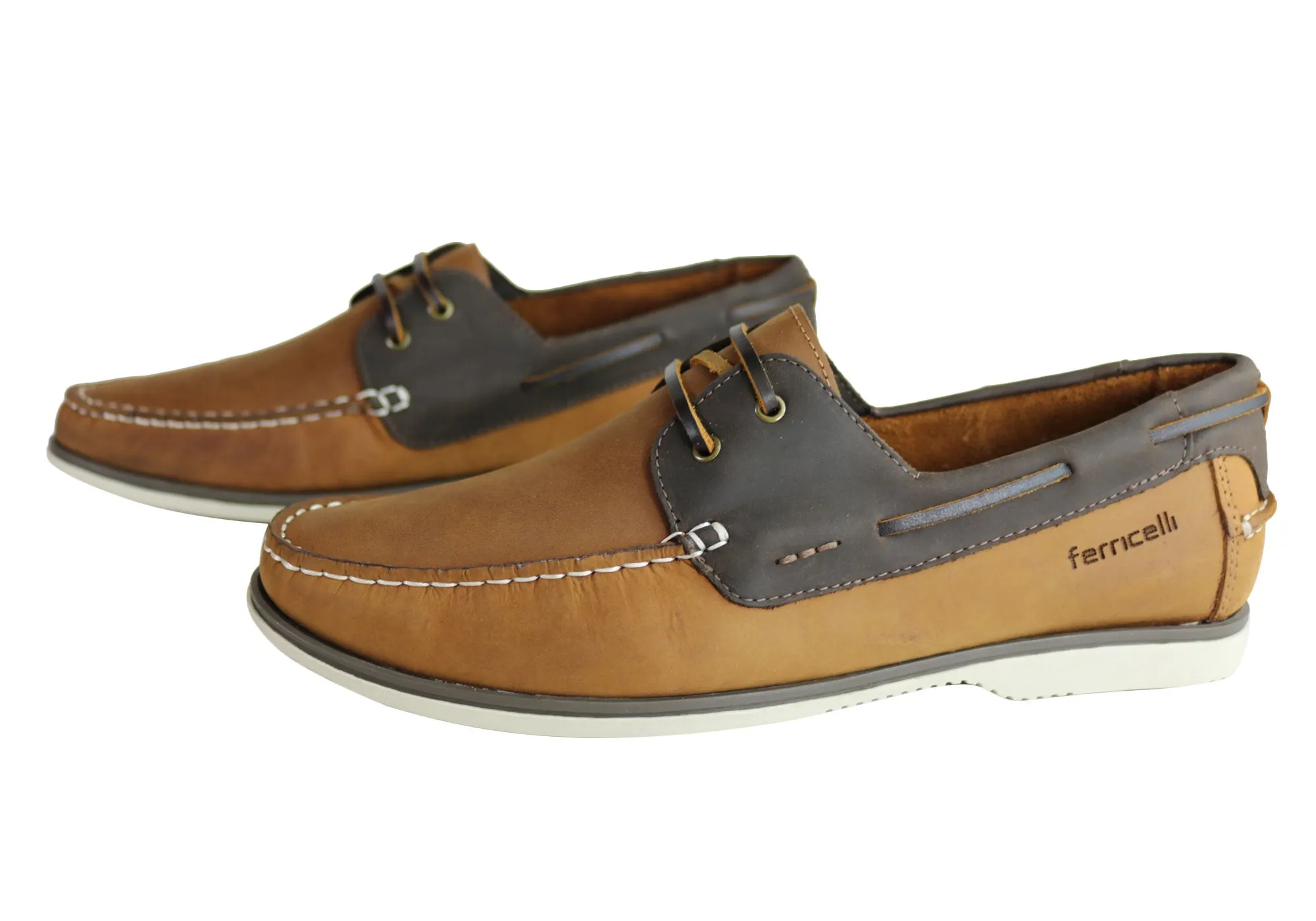 Ferricelli Gordon Herren Freizeit-Lederschuhe mit Schnürung Hergestellt in Brasilien Ferricelli Schuhe