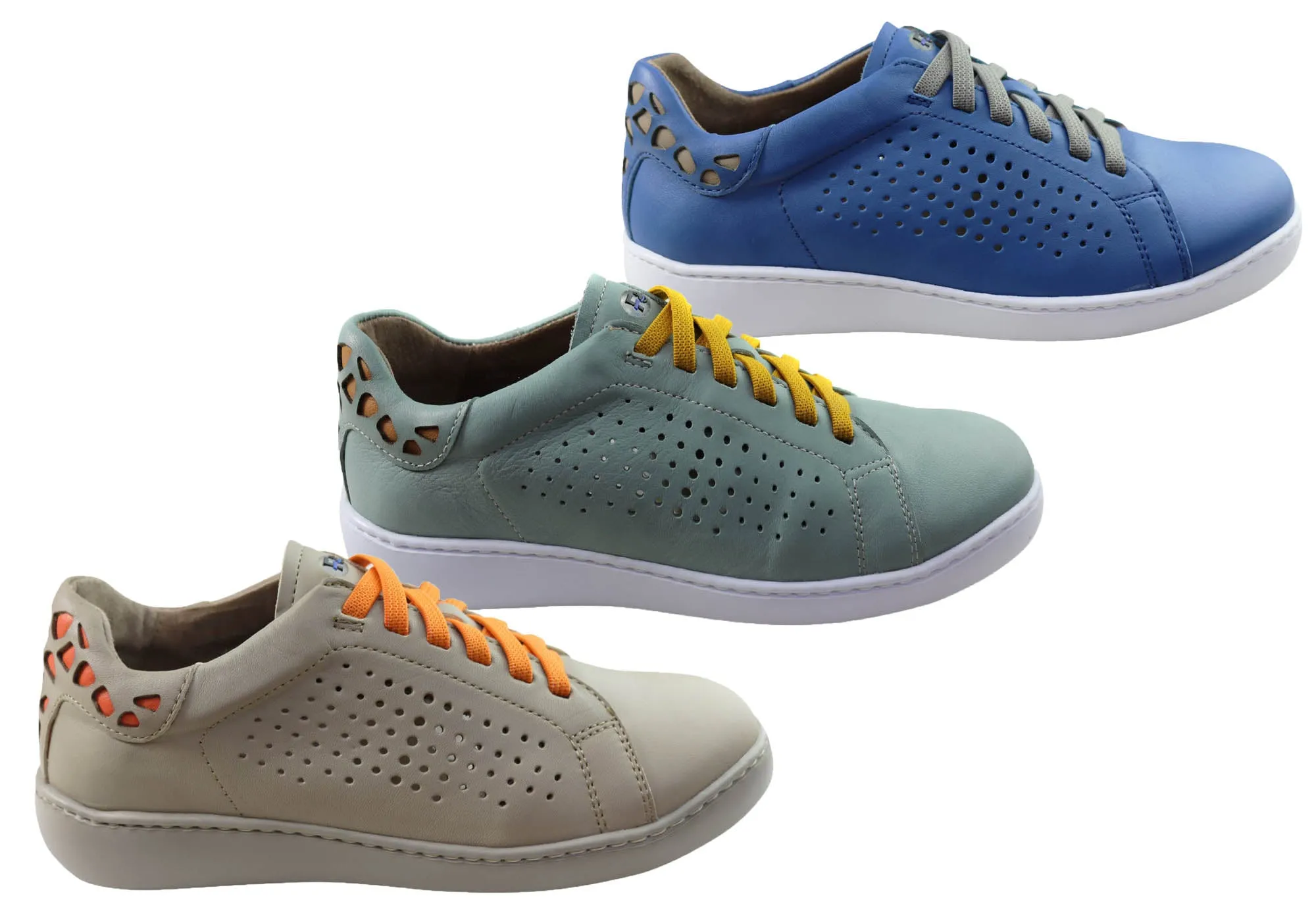 Flex & Go Abra Damen Komfort Ledercasualschuhe Hergestellt in Portugal Flex & Go Schuhe