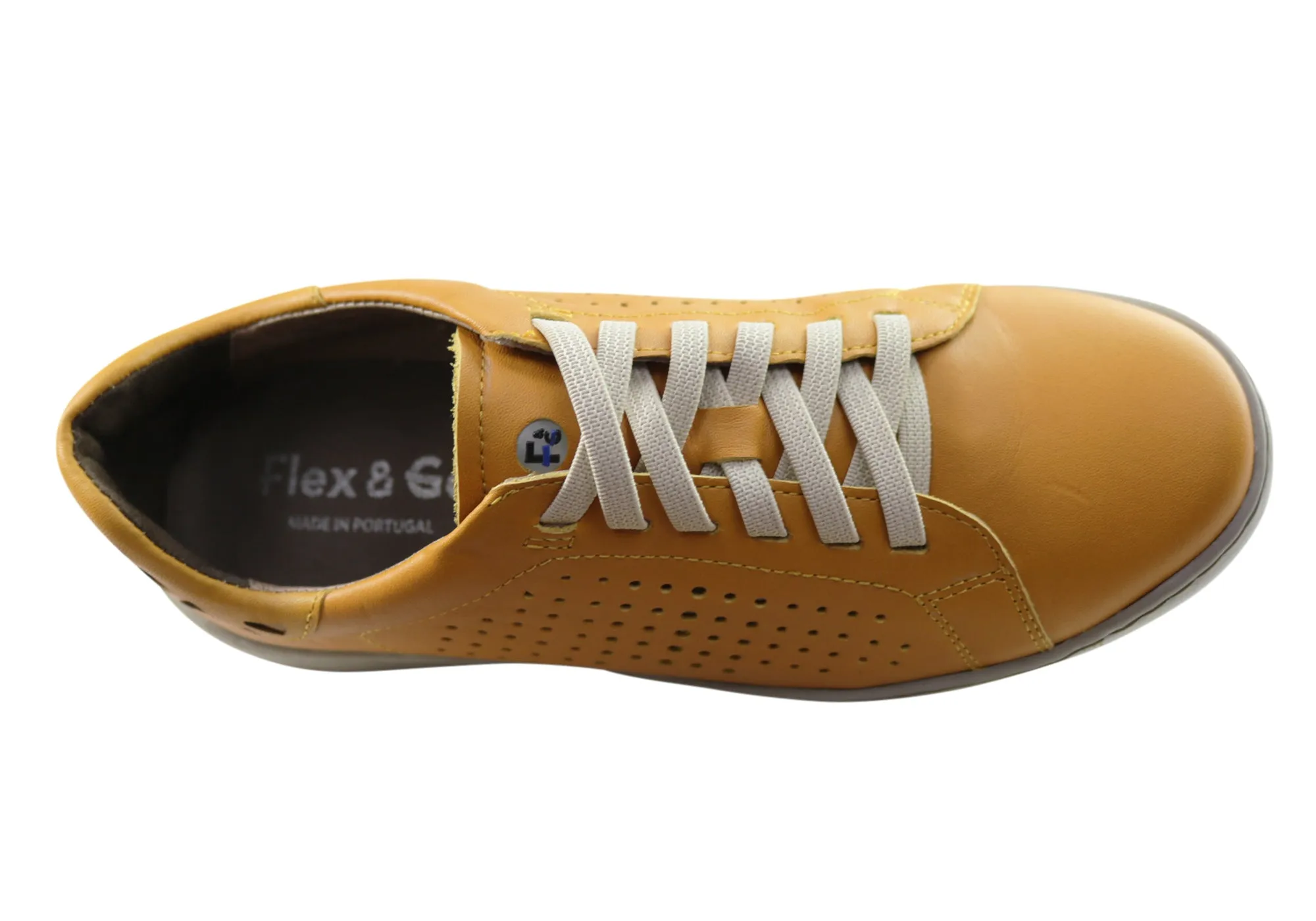 Flex & Go Abra Damen Komfort Ledercasualschuhe Hergestellt in Portugal Flex & Go Schuhe