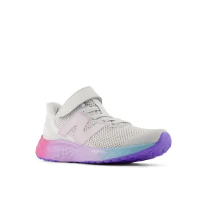 Fresh Foam Arishi v4 Bungee-Schnürung mit Oberseitenriemen - Grau Matter mit Mid Century Pink und Lilac Glo - Kinder