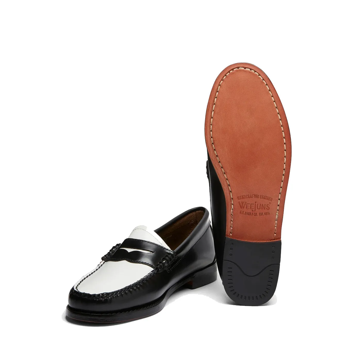 G.H.Bass Damen Bass Weejun Penny Loafer Schwarz & Weiß Leder G.H.Bass Schuhe
