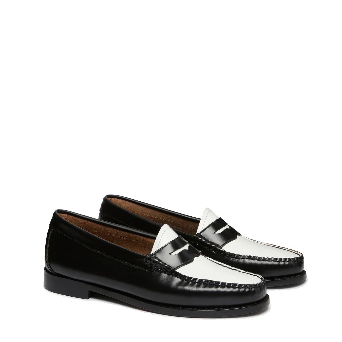 G.H.Bass Damen Bass Weejun Penny Loafer Schwarz & Weiß Leder G.H.Bass Schuhe