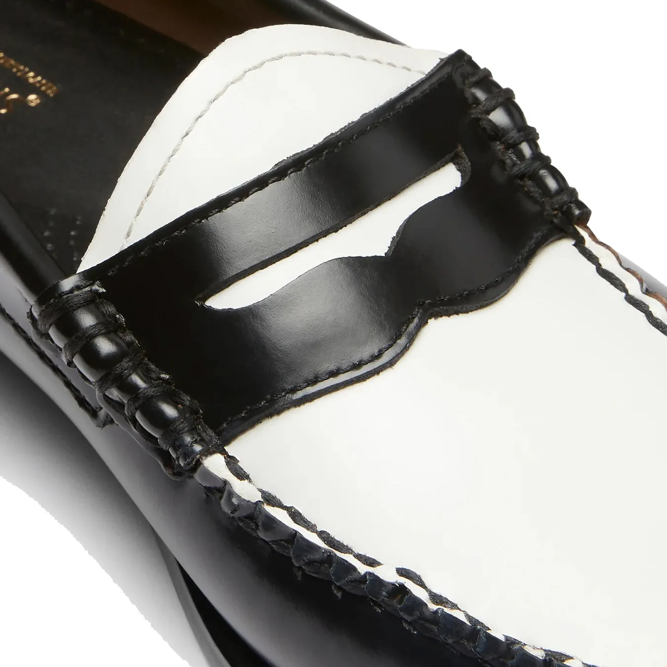 G.H.Bass Damen Bass Weejun Penny Loafer Schwarz & Weiß Leder G.H.Bass Schuhe