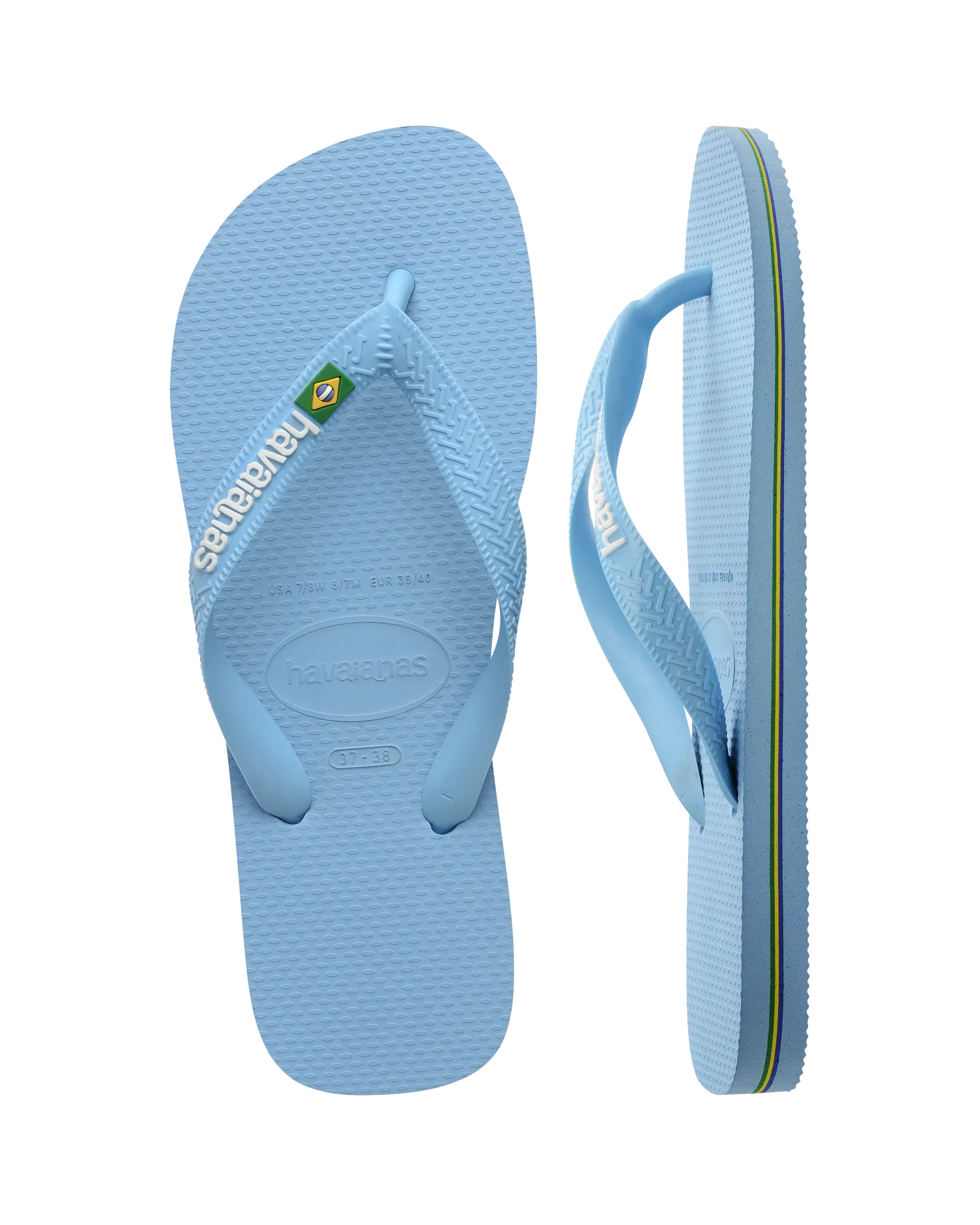 Havaianas Schuhe Brasilien Logo Flip-Flops in Blau Lavendel & Weiß