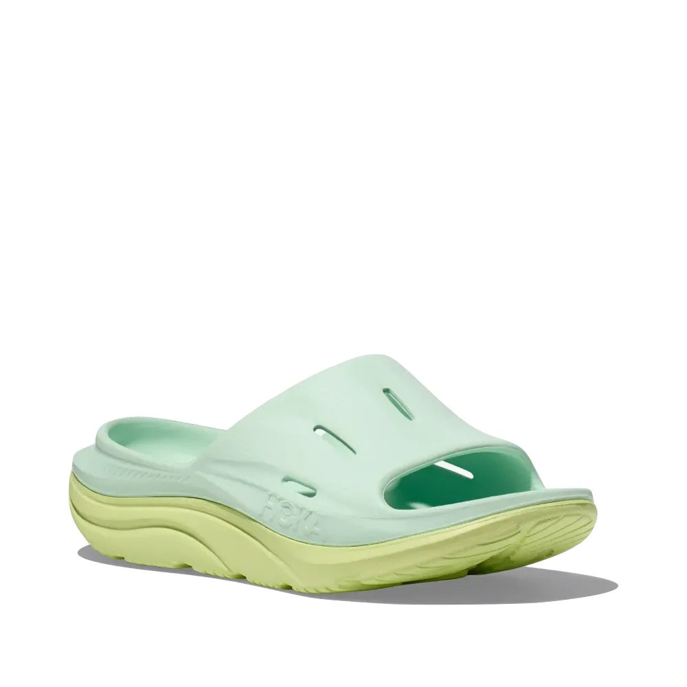 Hoka Ora Recovery Slide Sandal 3 in Aqua Breeze/Selleriesaft