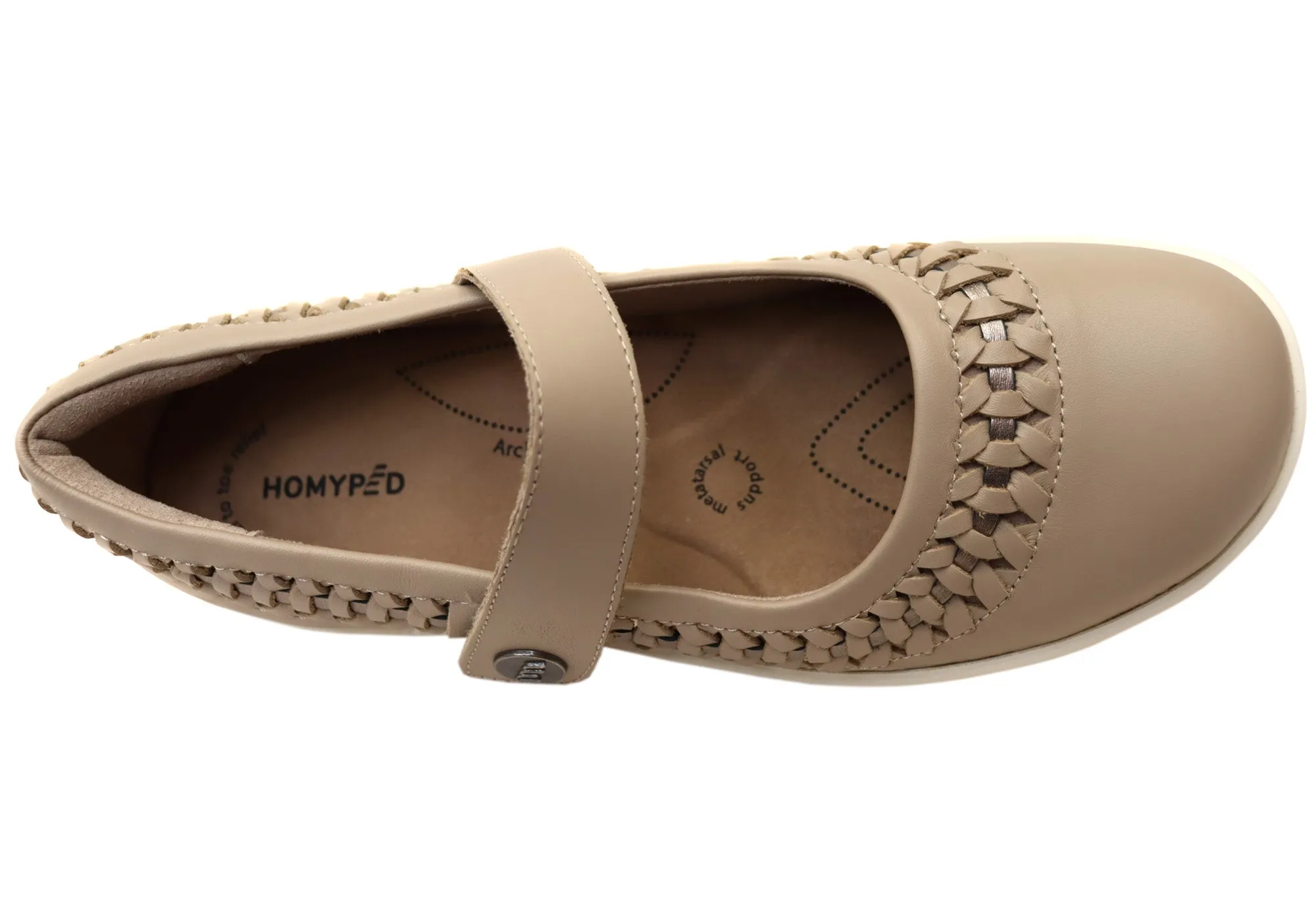 Homyped Sierra Sommer Damen Leder Weite Passform Mary Jane Schuhe Homyped Schuhe