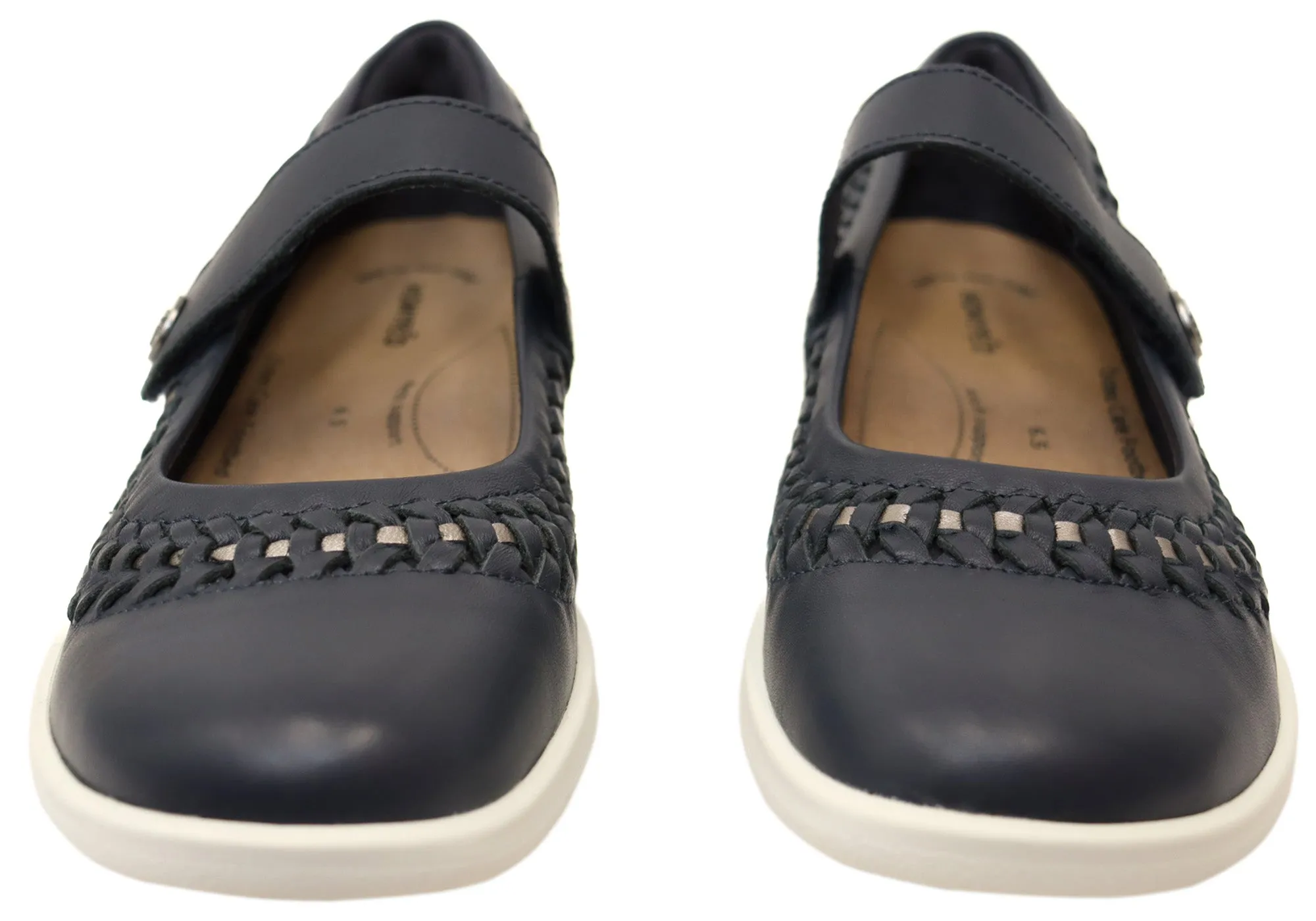 Homyped Sierra Sommer Damen Leder Weite Passform Mary Jane Schuhe Homyped Schuhe