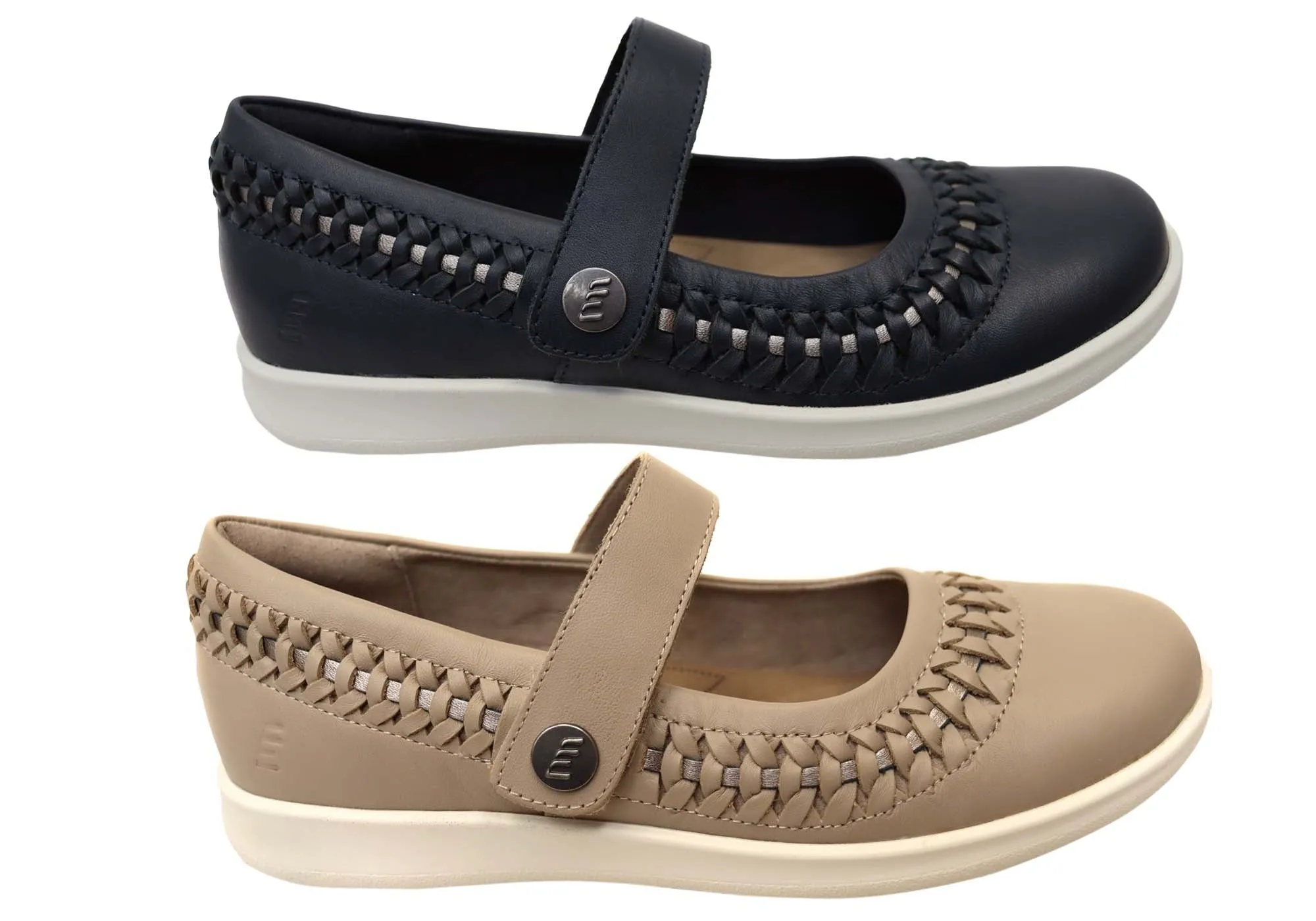 Homyped Sierra Sommer Damen Leder Weite Passform Mary Jane Schuhe Homyped Schuhe
