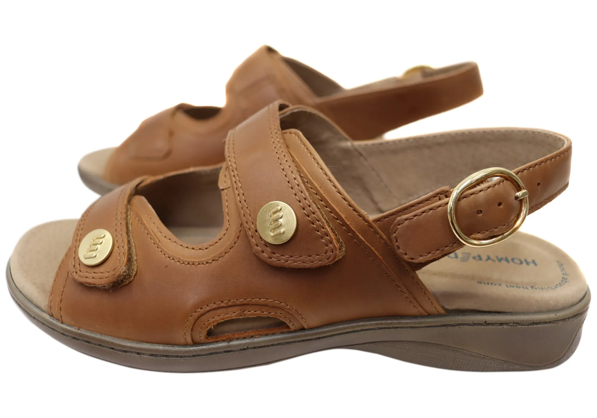 Homyped Waverley Damen-Sandalen mit unterstützendem Komfort, Leder, Weite Passform