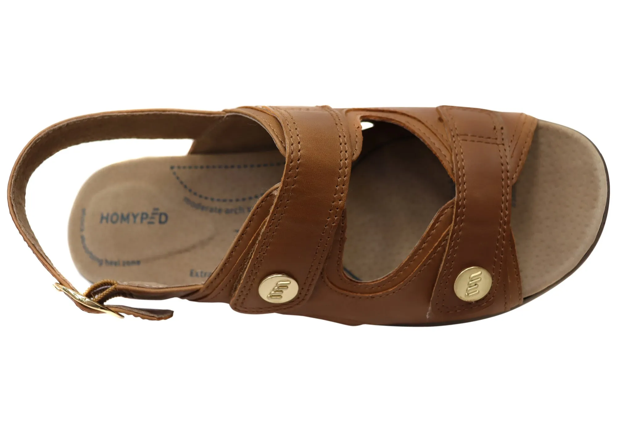 Homyped Waverley Damen-Sandalen mit unterstützendem Komfort, Leder, Weite Passform