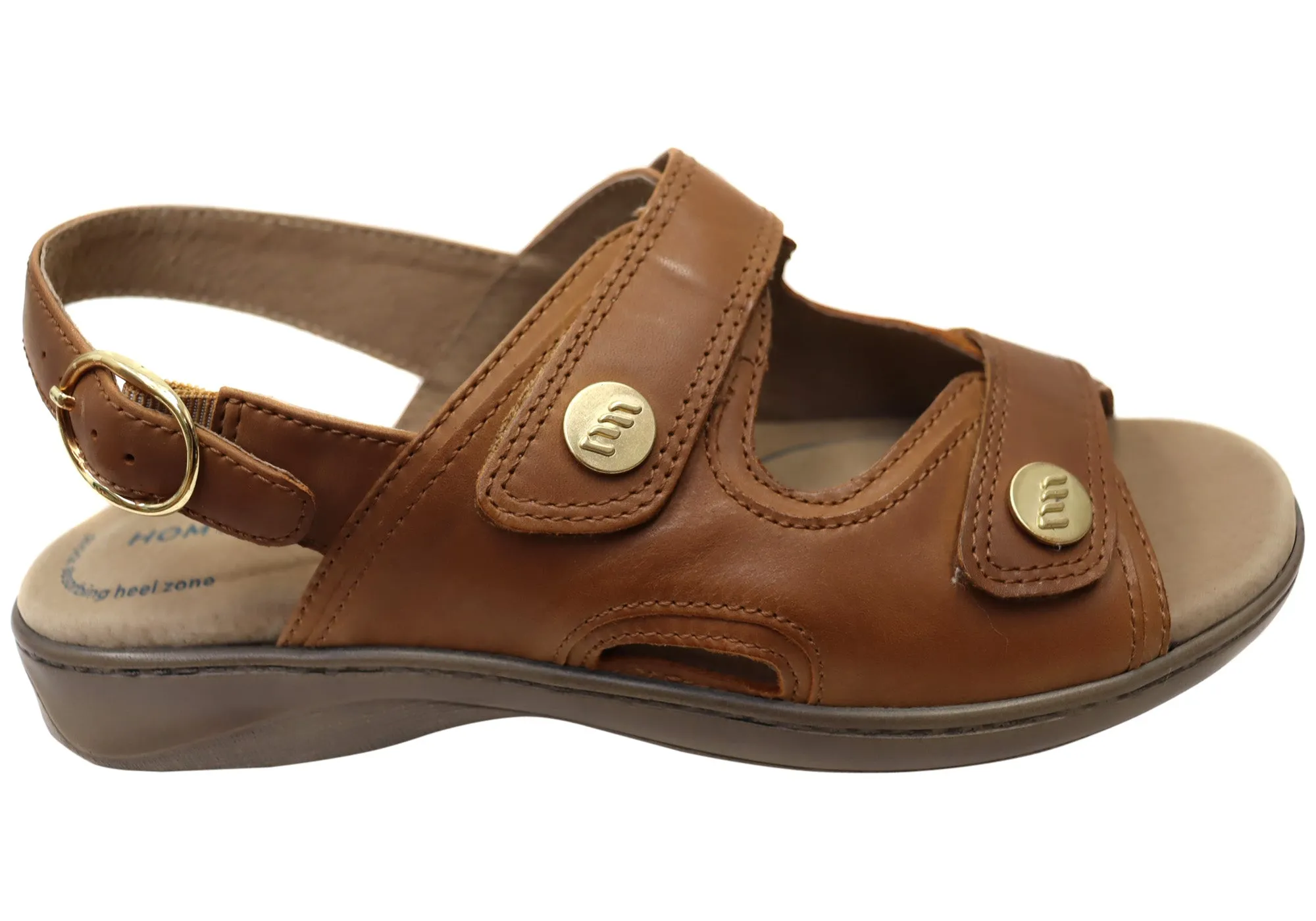 Homyped Waverley Damen-Sandalen mit unterstützendem Komfort, Leder, Weite Passform